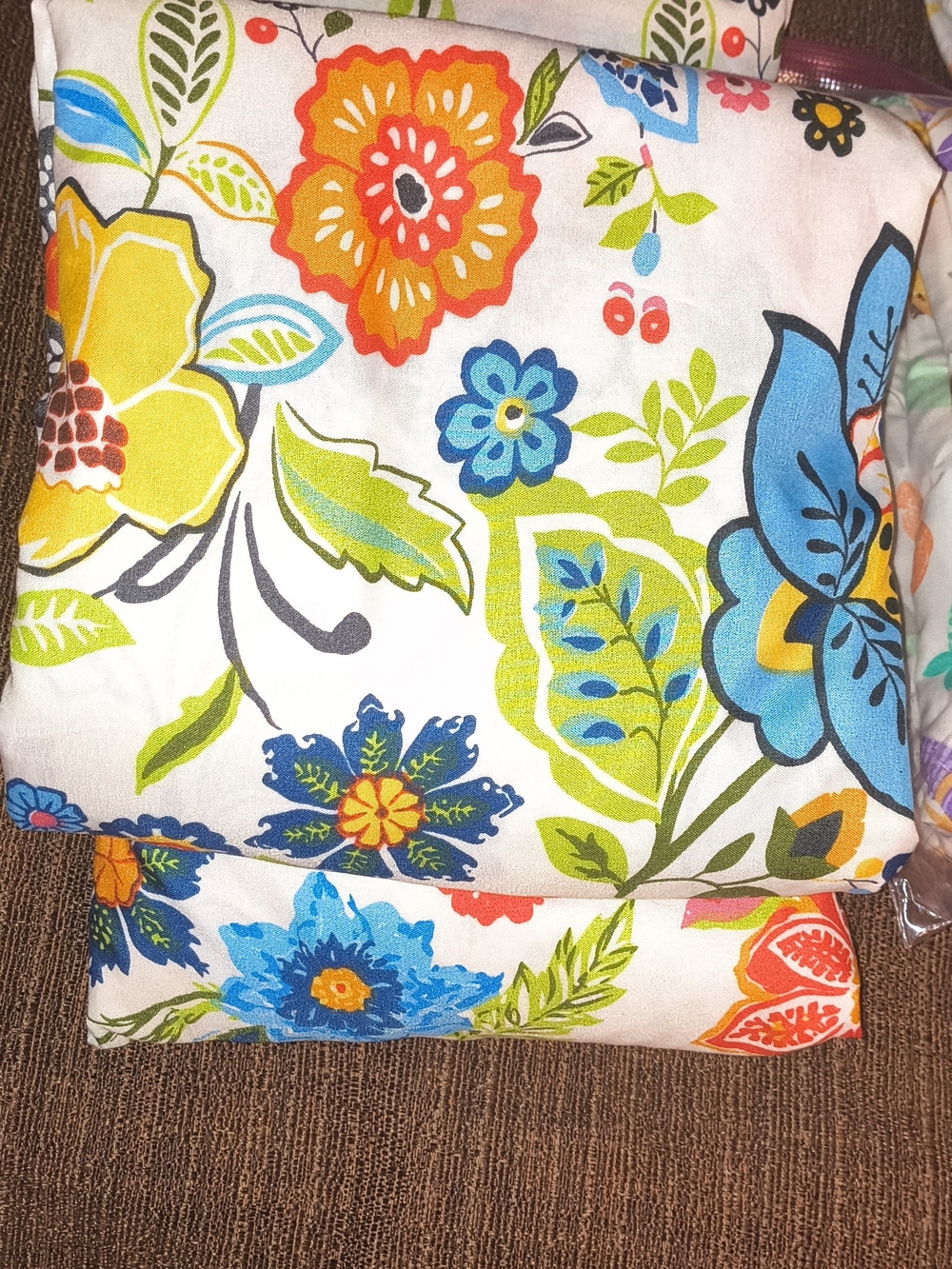 Twin Bed Sheets Bright Floral Cotton Fabric - Multicolor Flowers on White